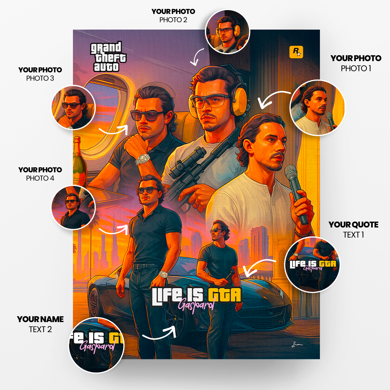 Toile personnalisée Style GTA