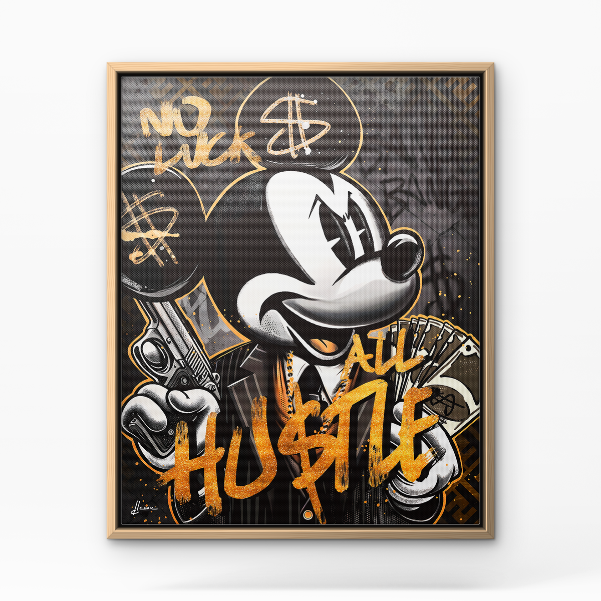 All Hustle, No Luck - Cadre bois