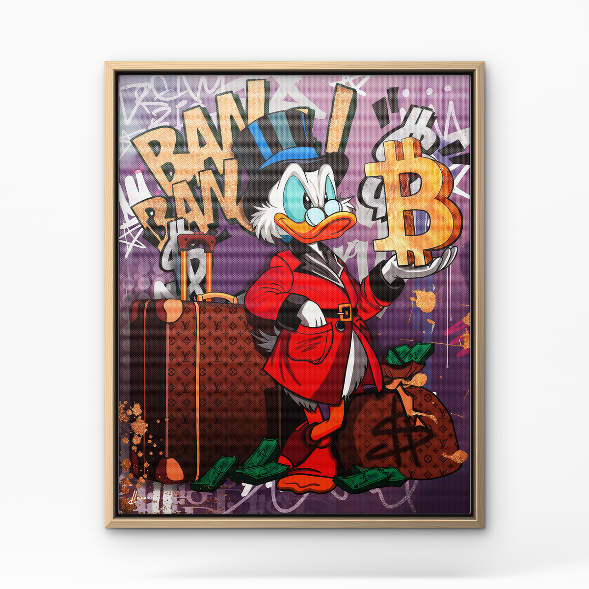 Bang Bang Bitcoin - Cadre bois