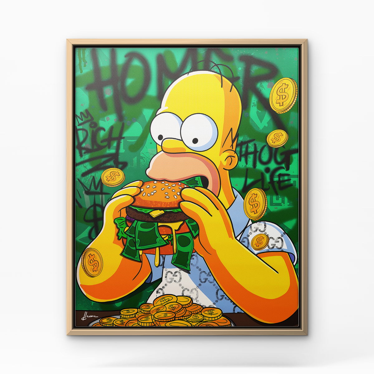 Money Burger - Cadre bois
