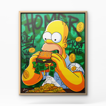 Money Burger - Cadre bois